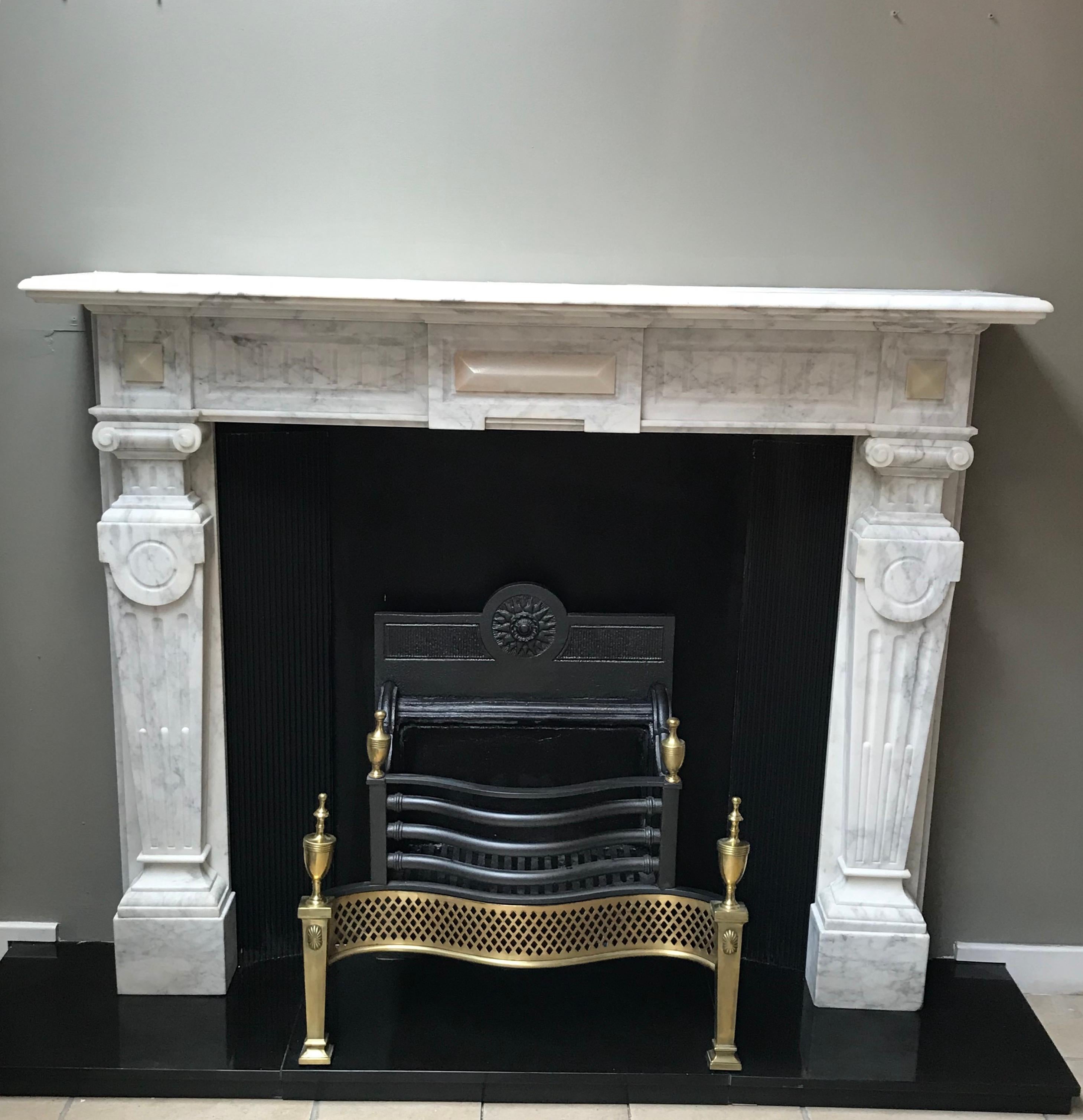19th Century Victorian Statuary Marble Fireplace Mantelpiece For Sale 7