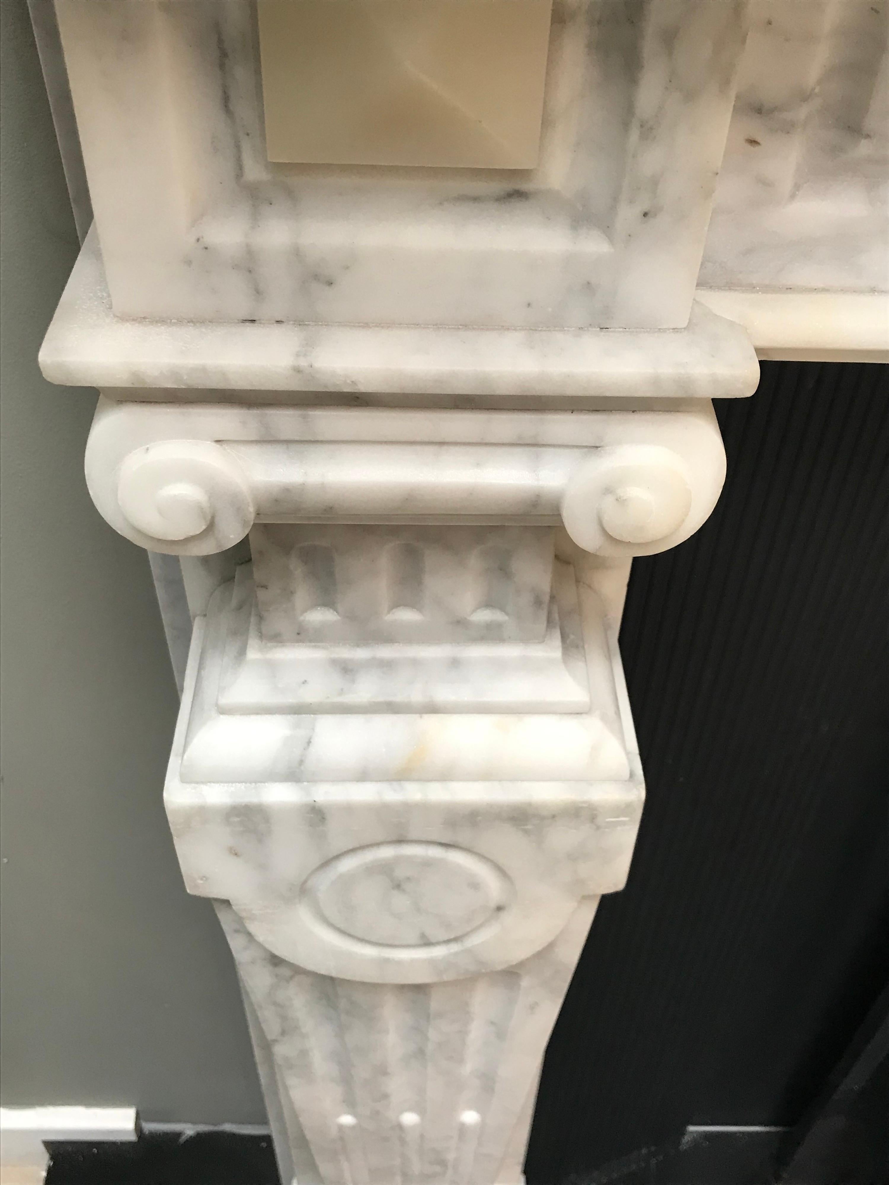 19th Century Victorian Statuary Marble Fireplace Mantelpiece For Sale 2