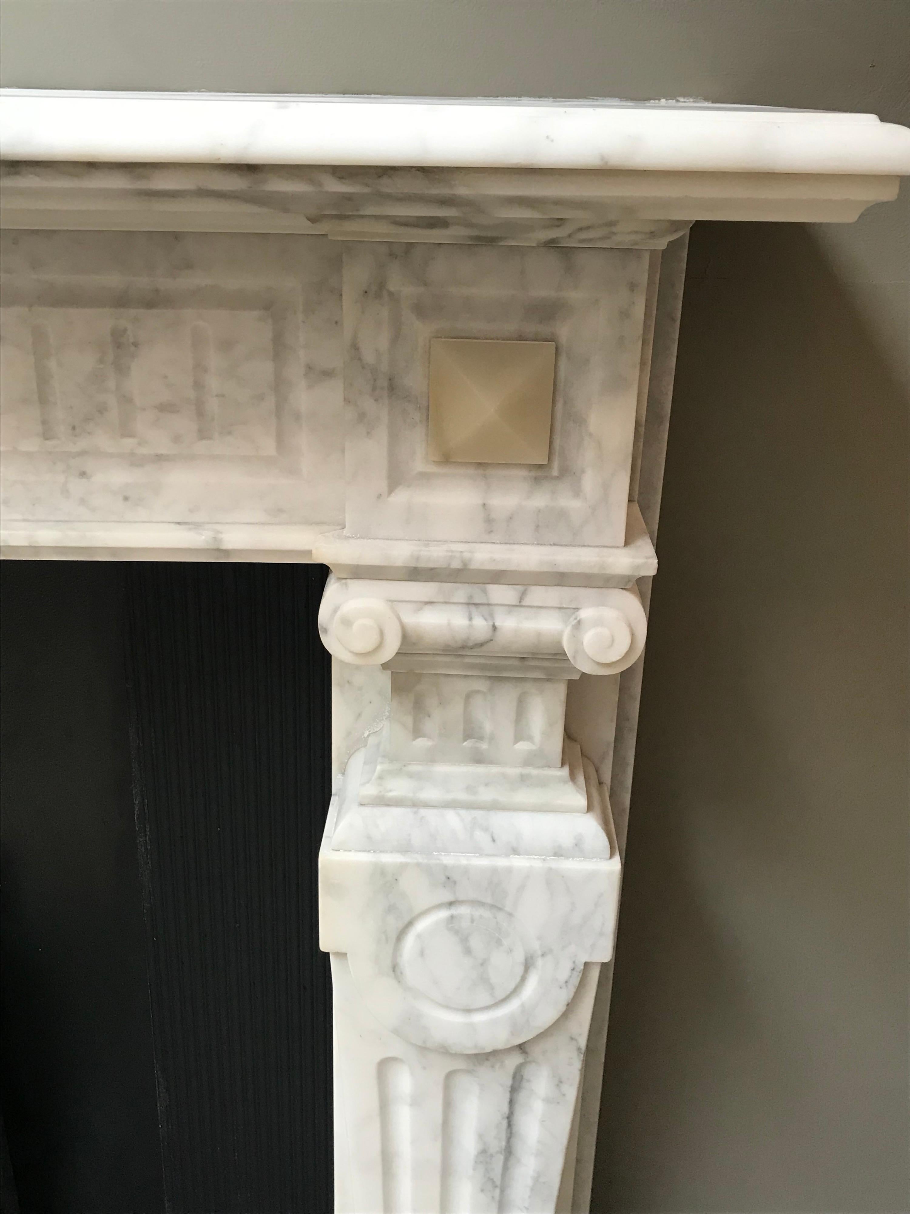 19th Century Victorian Statuary Marble Fireplace Mantelpiece For Sale 4