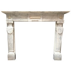 19th Century Victorian Statuary Marble Fireplace Mantelpiece