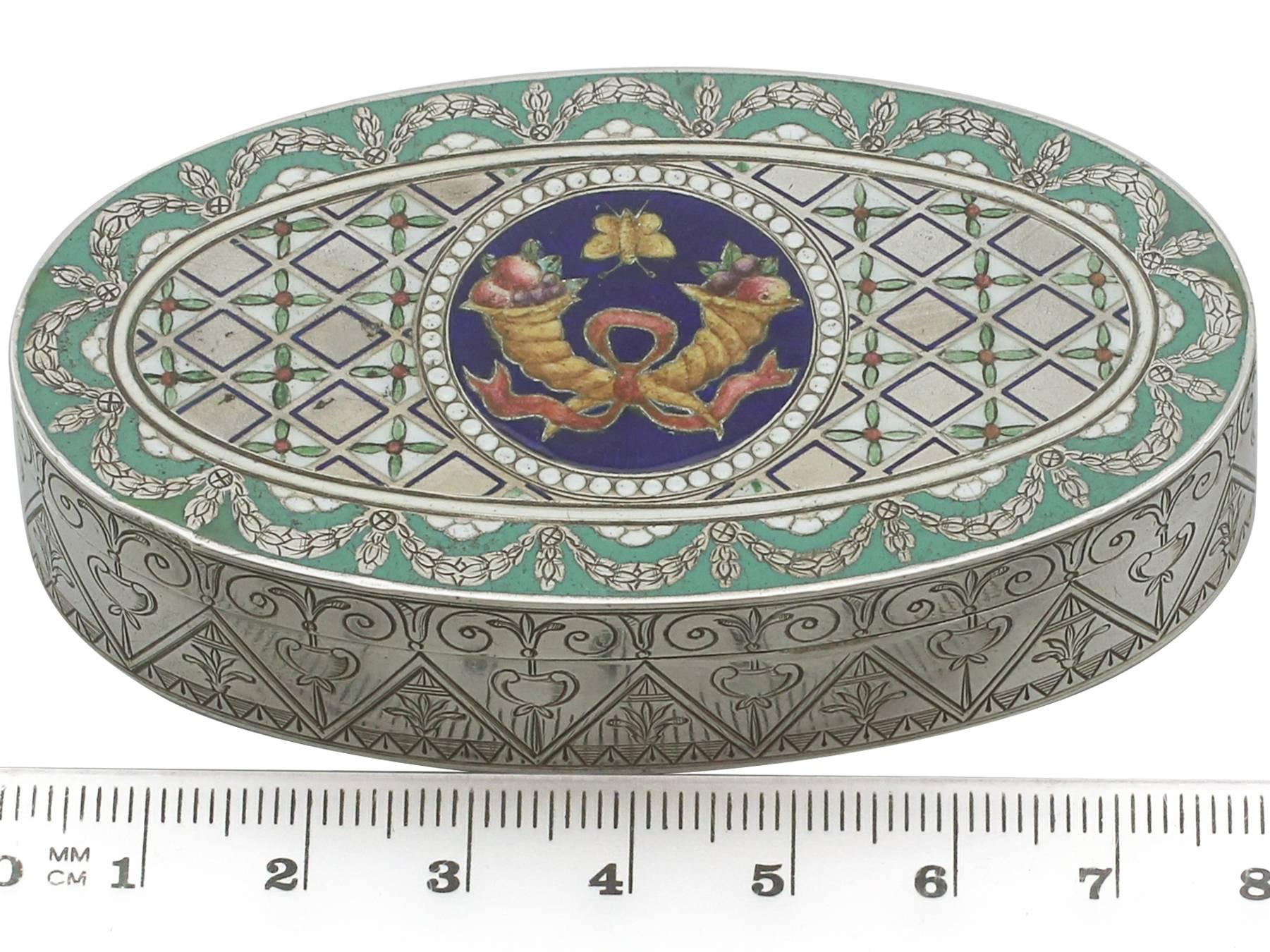 19th Century Victorian Sterling Silver and Enamel Box 7