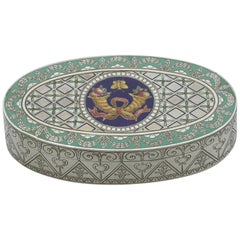 19th Century Victorian Sterling Silver and Enamel Box