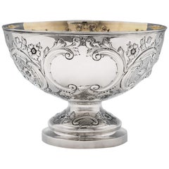 19th Century Victorian Sterling Silver Bowl by Barnards