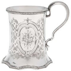 19th Century Victorian Sterling Silver Christening Mug by Robert Hennell II 1858