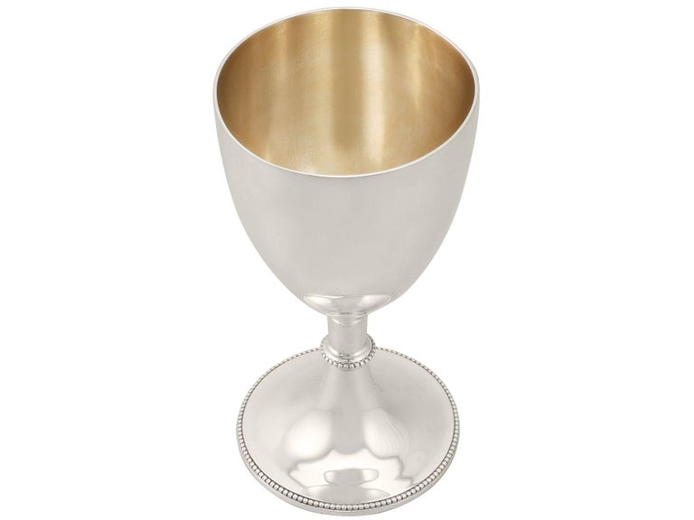 Mid-19th Century 19th Century Victorian Sterling Silver Goblet For Sale
