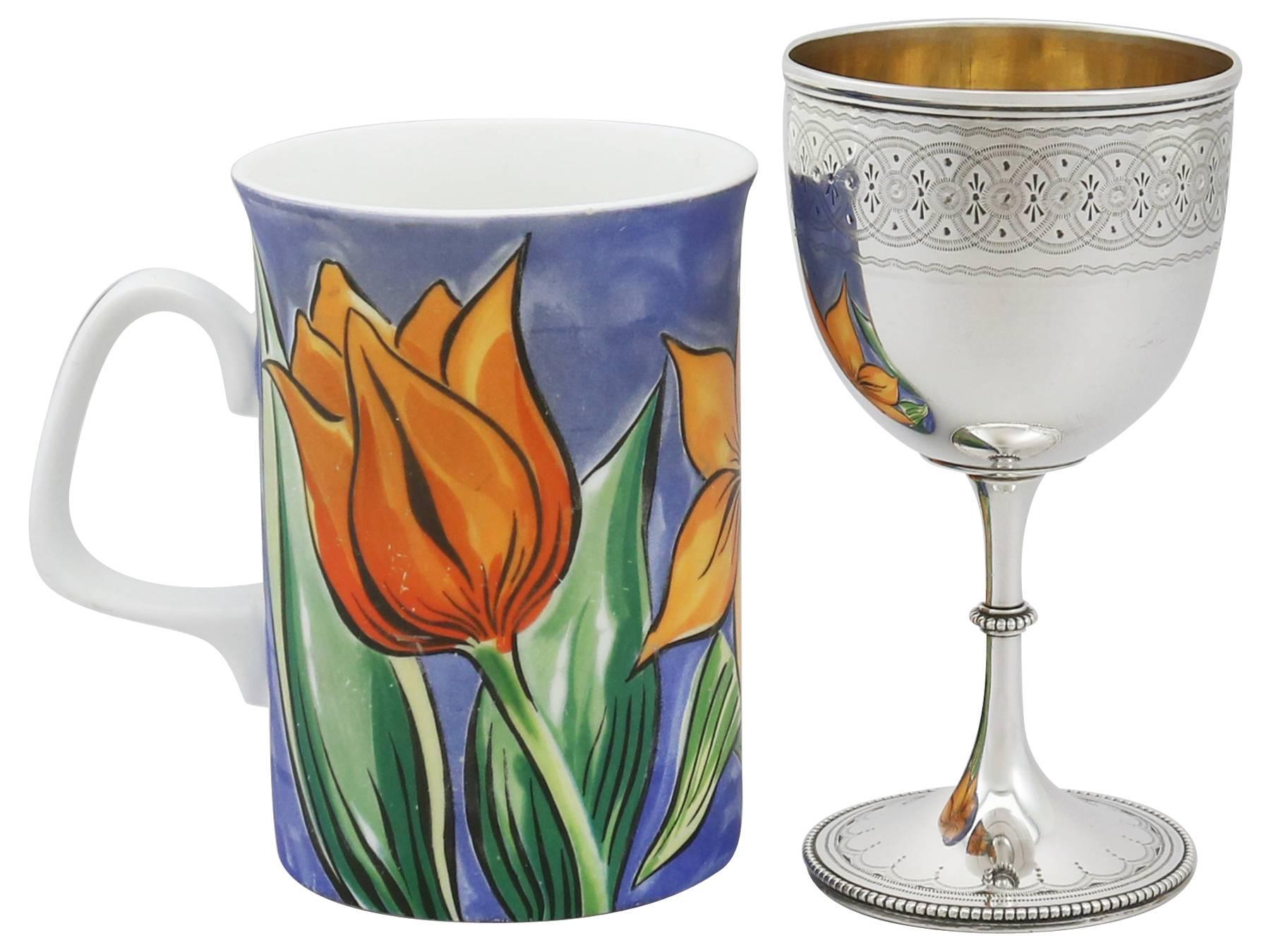 19th Century Victorian Sterling Silver Goblets Set of Six In Excellent Condition In Jesmond, Newcastle Upon Tyne