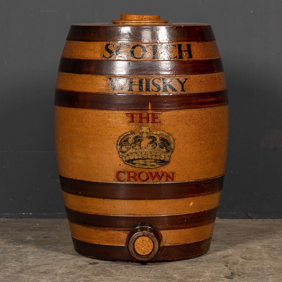 British 19th Century Victorian Stoneware Scotch Whisky Barrel, c.1850 For Sale