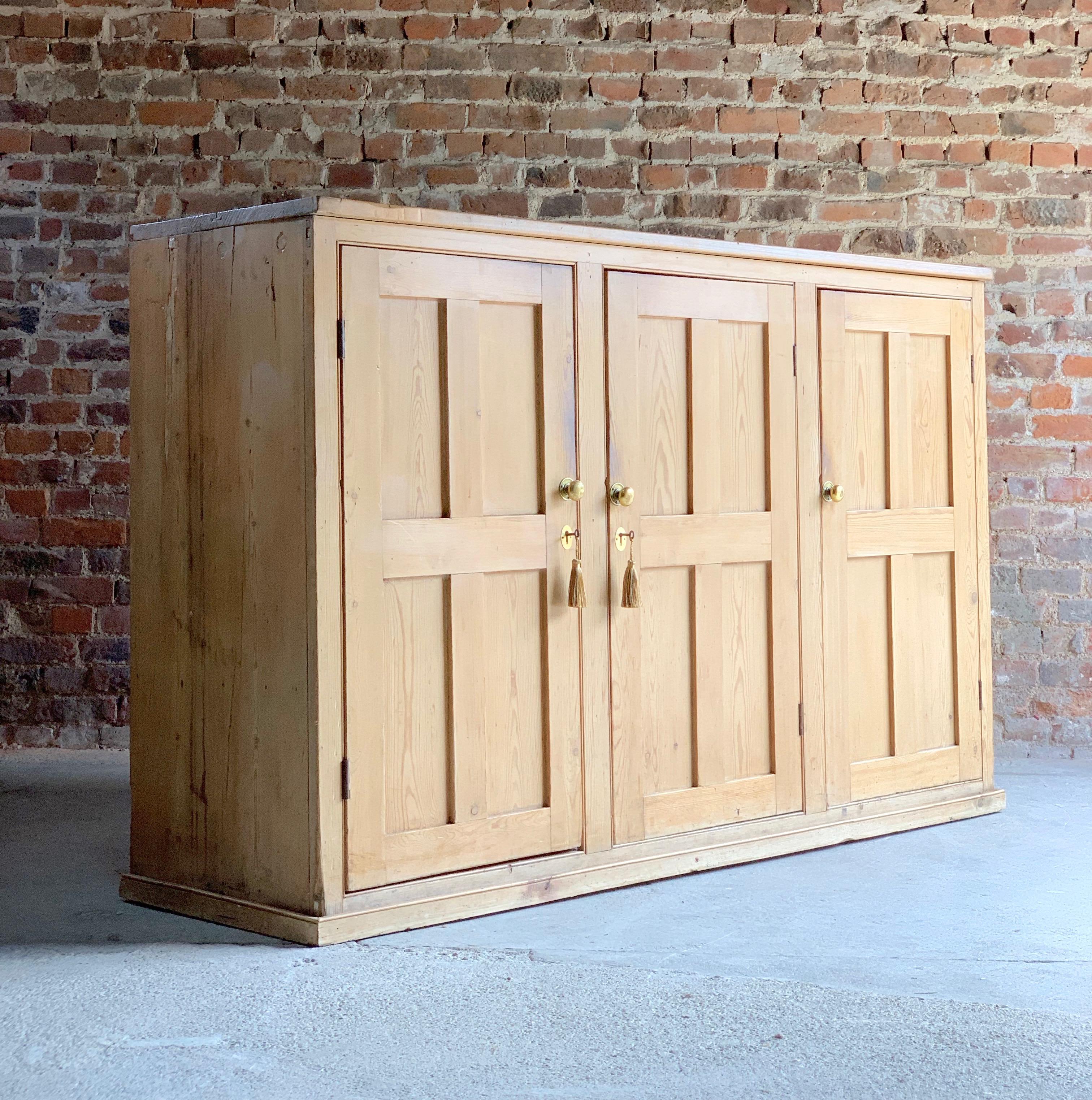 19th Century Victorian Stripped Pine Housekeepers Cupboard / Pantry, circa 1890 5