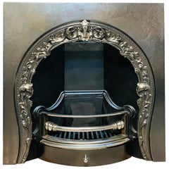 19th Century Victorian Style Arched Cast Iron Fireplace Insert