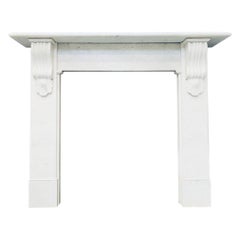 19th Century Victorian Style Carrara Marble Corbel Fireplace Surround
