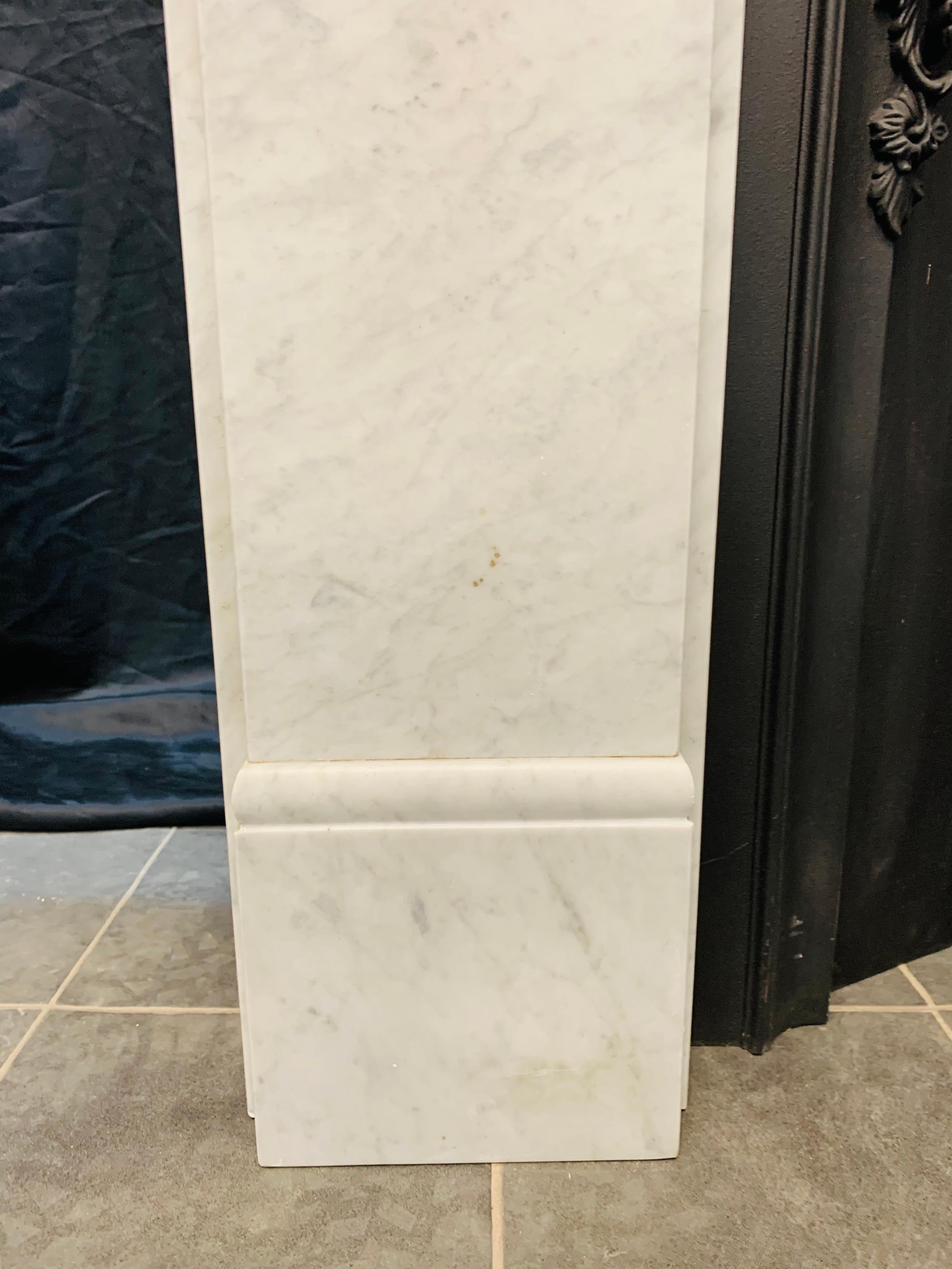 Early 20th Century 19th Century Victorian Style Carrara Marble Fireplace Surround