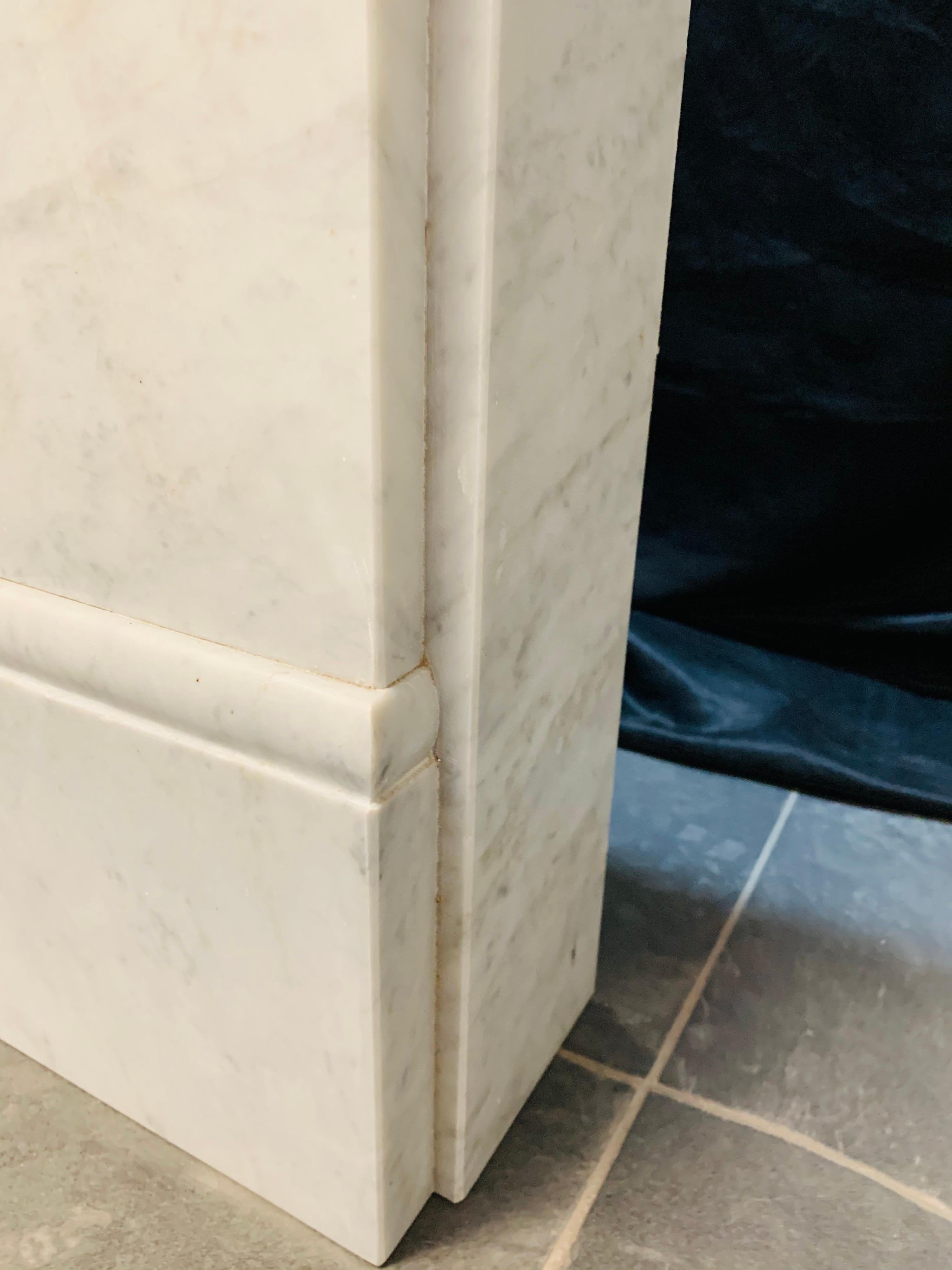 19th Century Victorian Style Carrara Marble Fireplace Surround 2