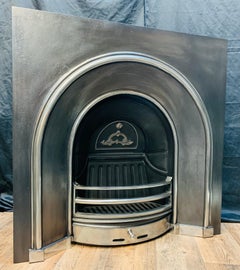19th Century Victorian Style Cast Iron Large Arched Fireplace Insert