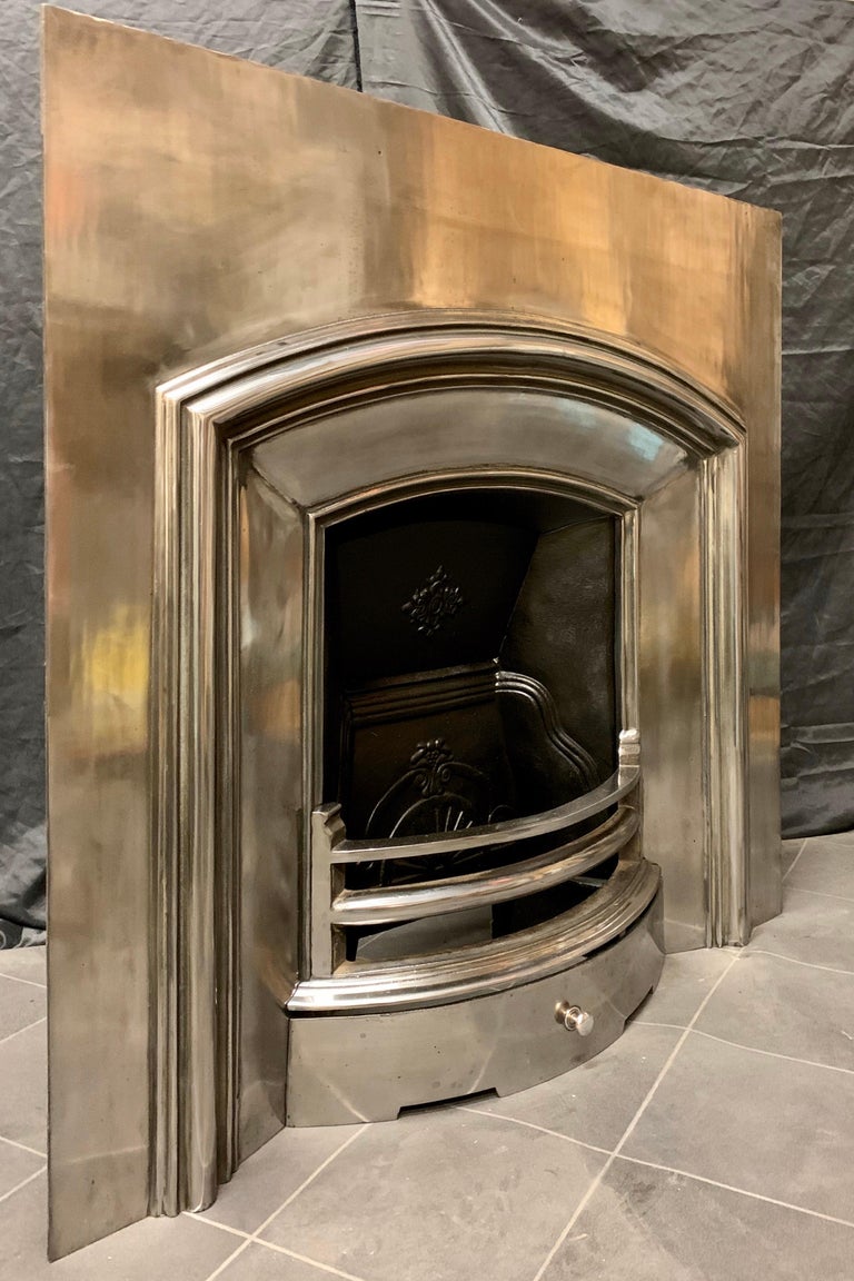19th Century Victorian Style Cast Iron Slow Arch Fireplace Insert