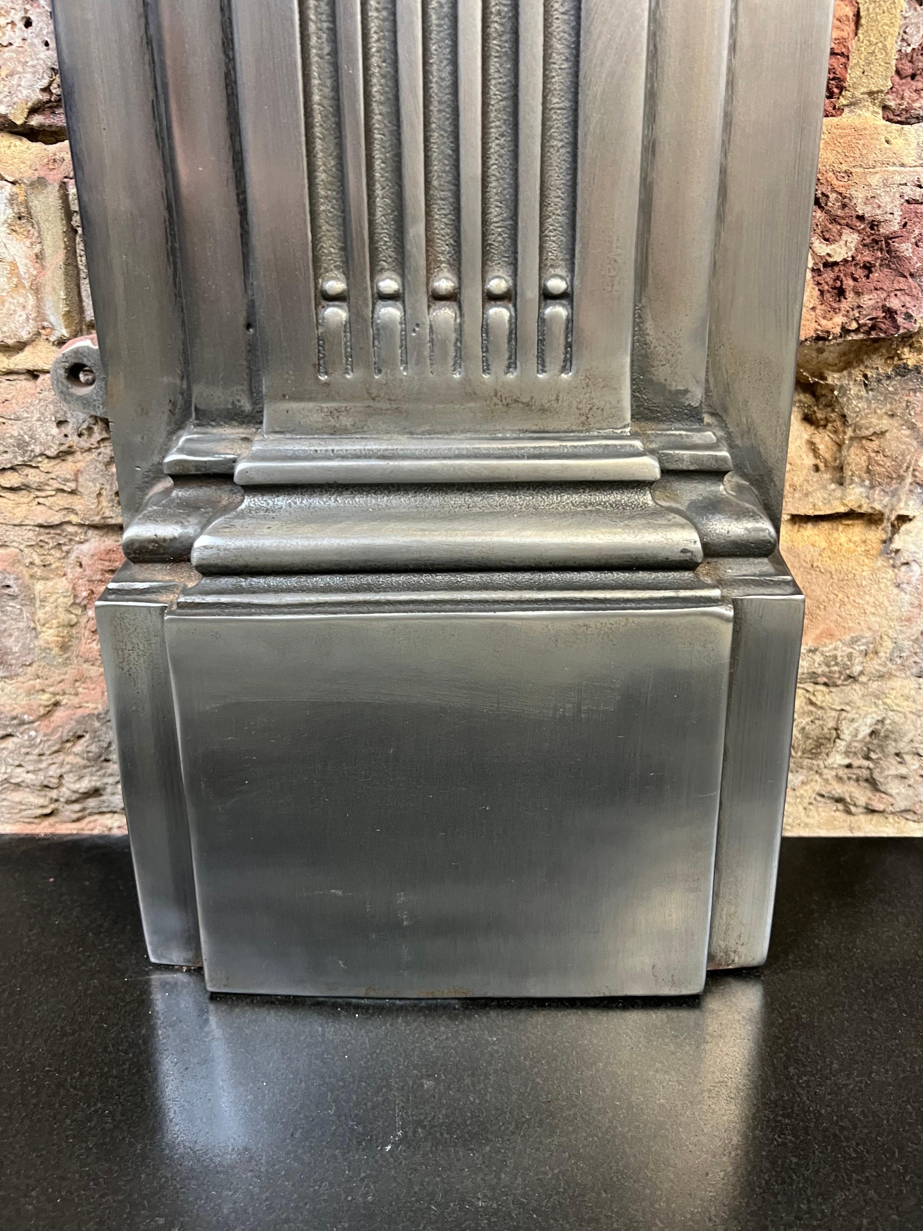 19th Century Victorian Style Polished Cast Iron Fireplace Mantelpiece For Sale 14