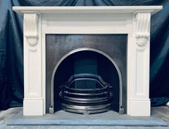 19th Century Victorian Style Statuary Marble Corbel Fireplace Surround.