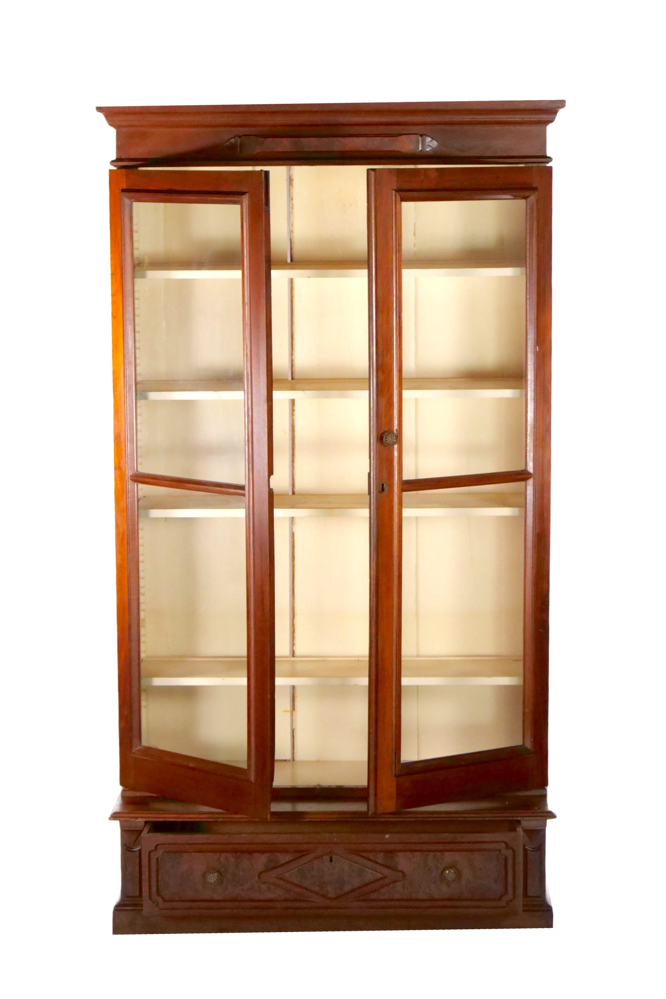 19th Century Victorian Style Two Door Bookcase / Cabinet For Sale 6