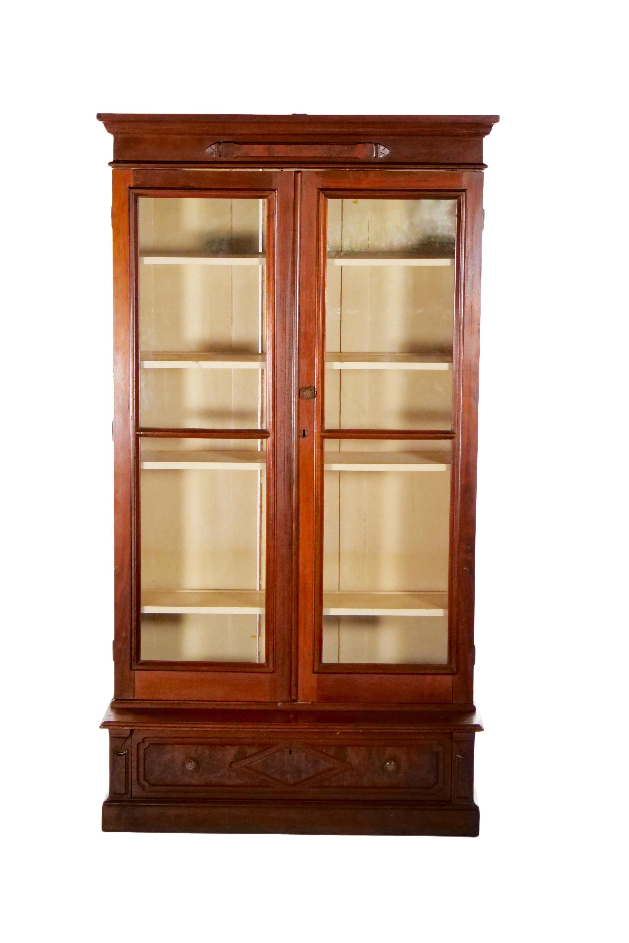 19th Century Victorian Style Two Door Bookcase / Cabinet For Sale 7
