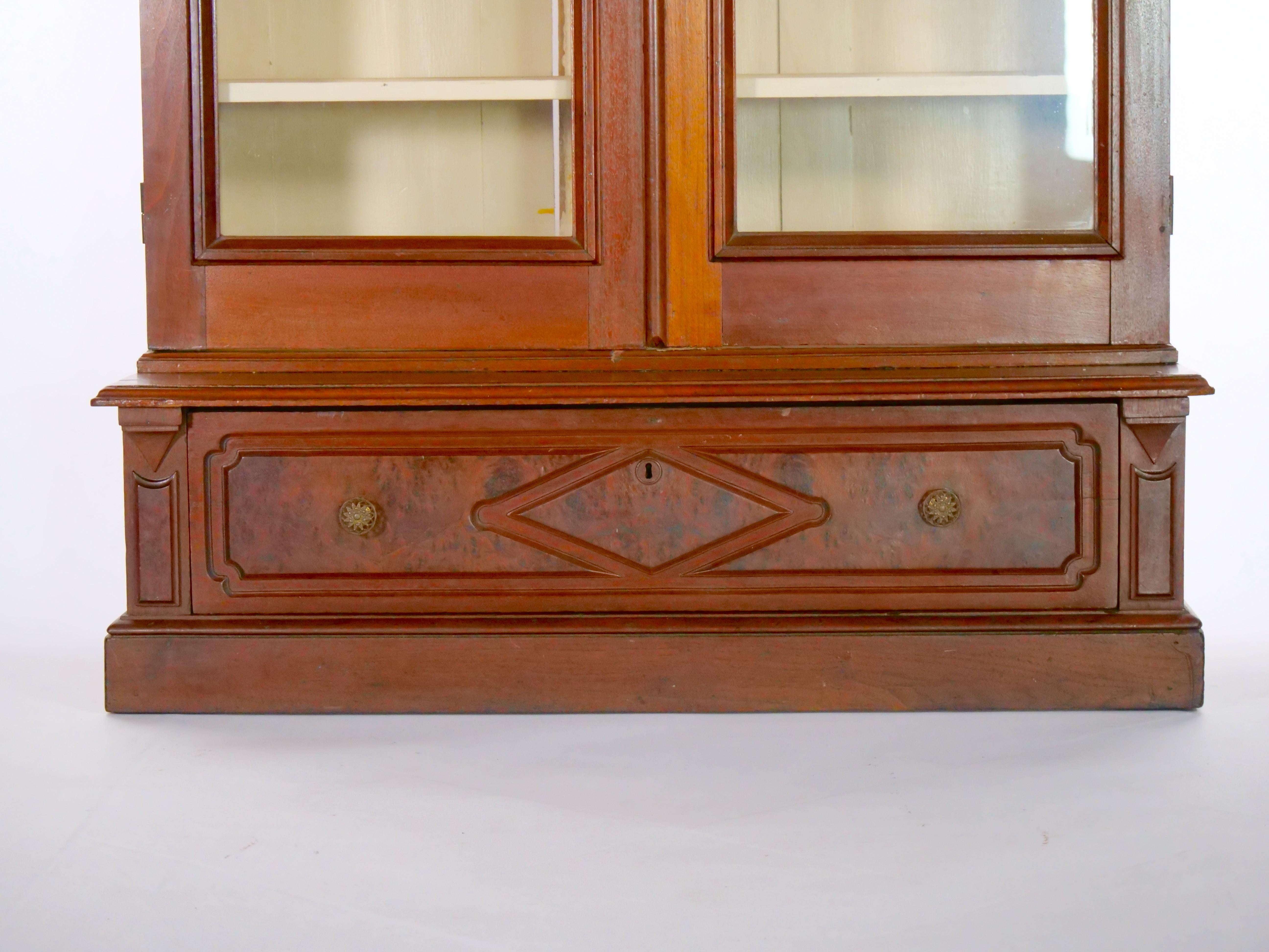 Early 19th Century 19th Century Victorian Style Two Door Bookcase / Cabinet For Sale