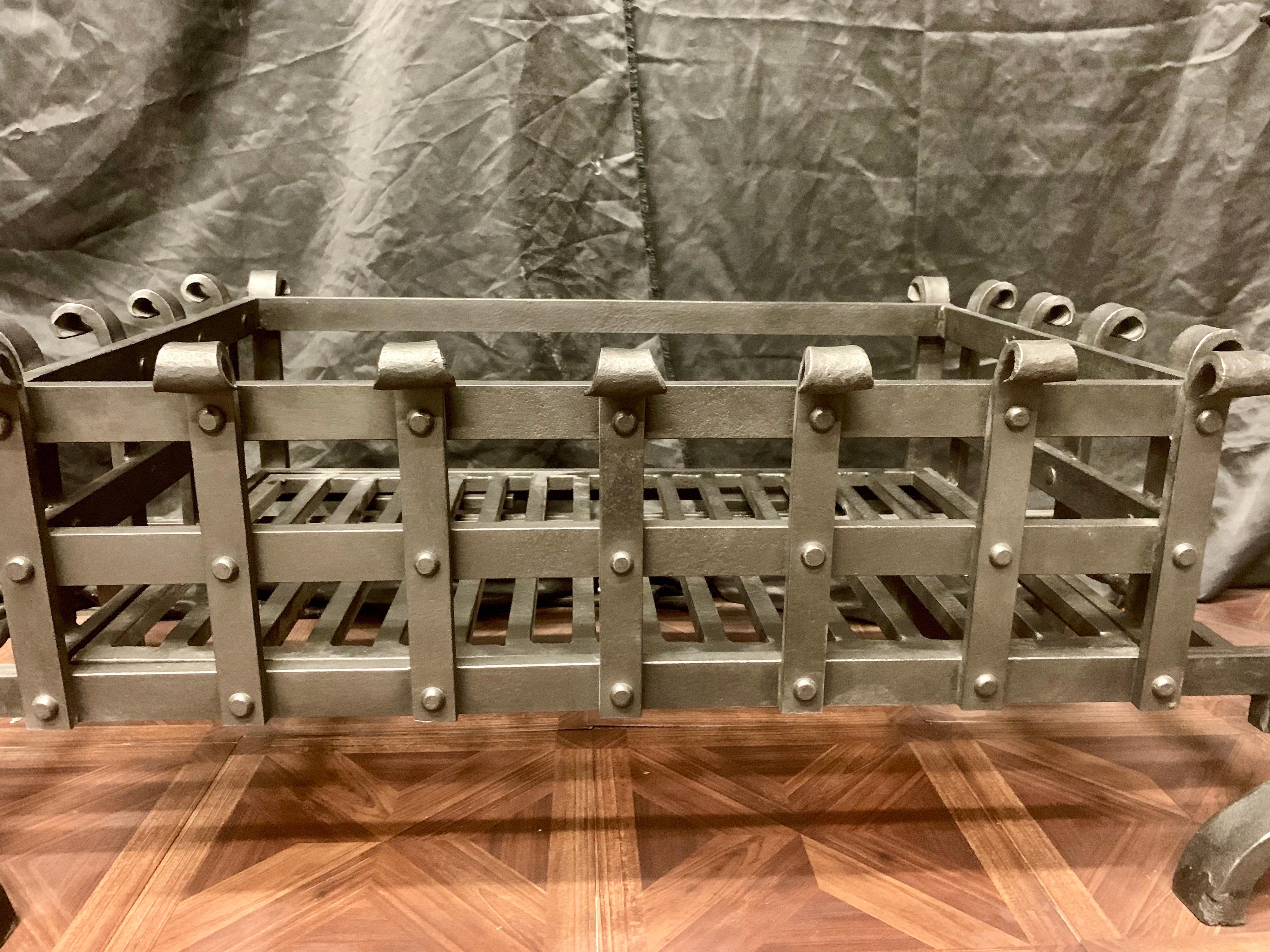 19th Century Victorian Style Wrought Iron Fireplace Grate 1
