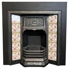 Cheminée en fonte carrelée de style victorien du 19e siècle
