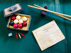 jeu de billard de table victorien du 19ème siècle:: jeu pliable:: bois