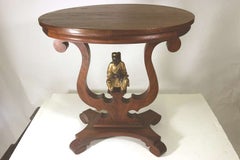 19th Century Victorian Table Displaying a Bronze Sculpture of a Fisherman