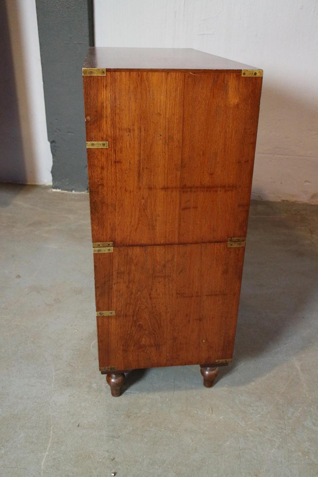 19th Century Victorian Teak Campaign Chest 2