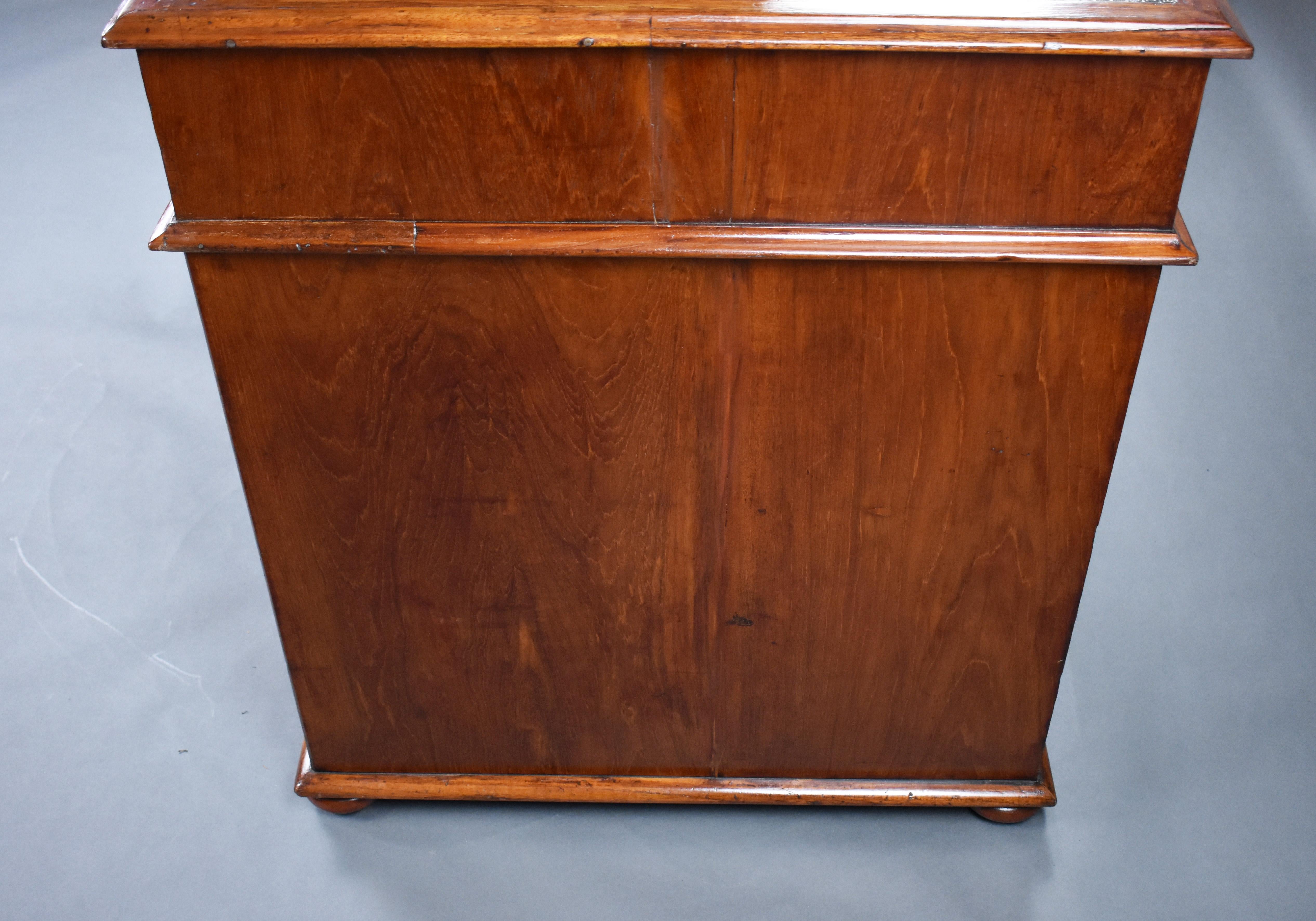 19th Century Victorian Teak Campaign Pedestal Desk 5