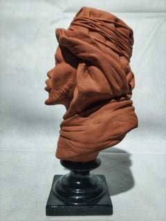 19th Century Victorian Terracotta Bust North Berber Man Restored