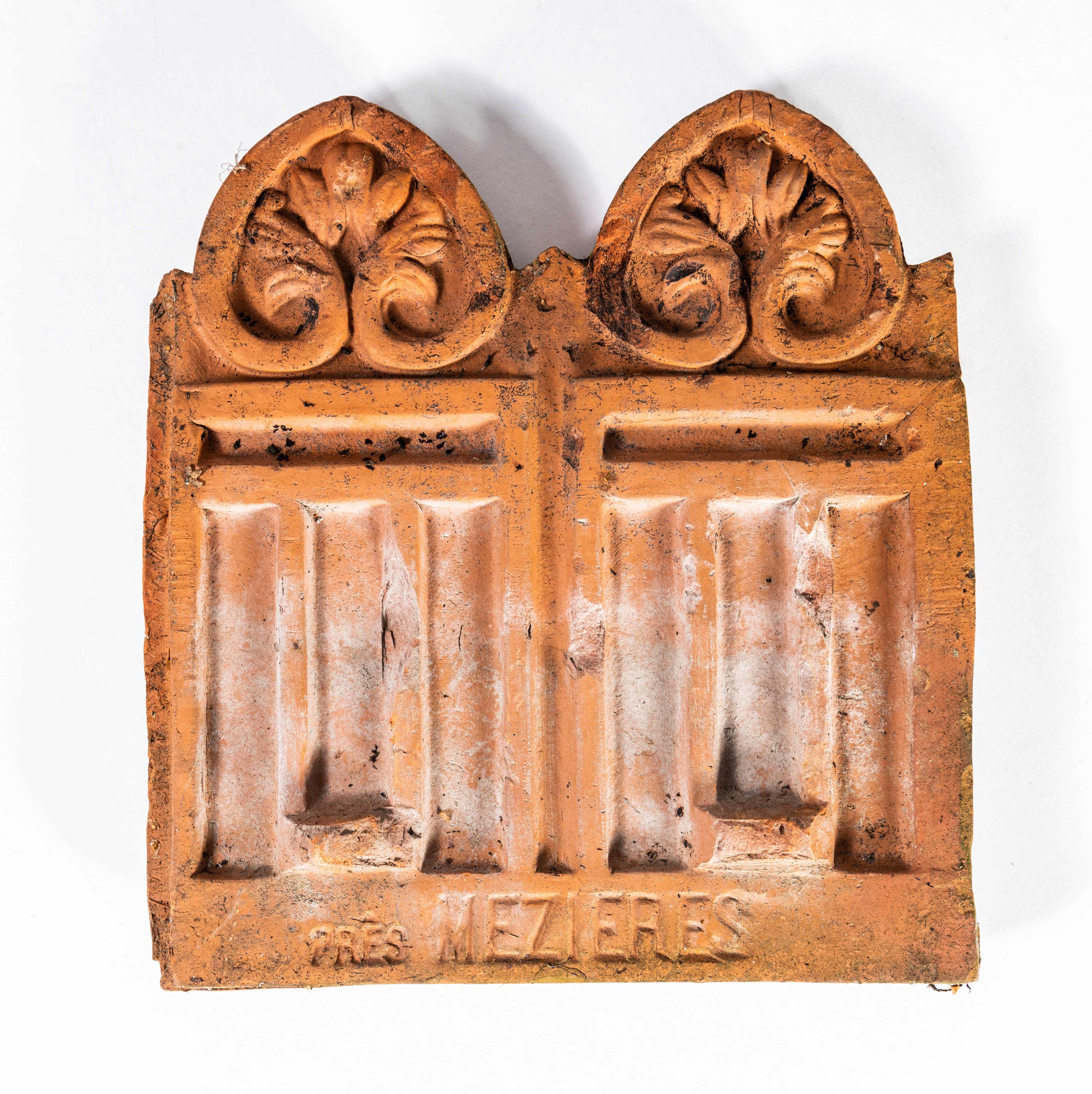 19th Century Victorian Terracotta French Garden Double Scroll Tiles 2