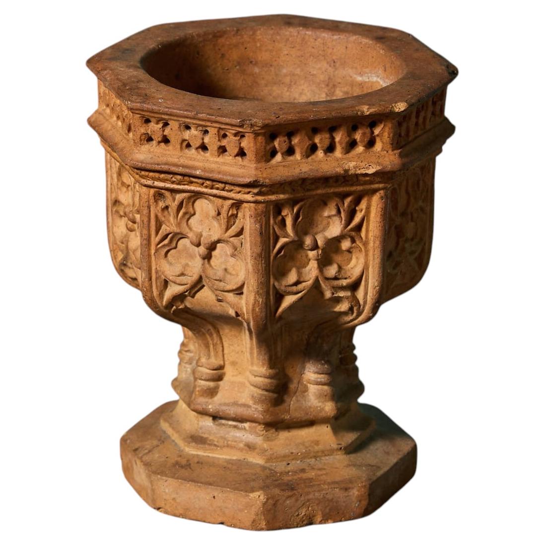 19th Century Victorian Terracotta Model Of A Gothic Font