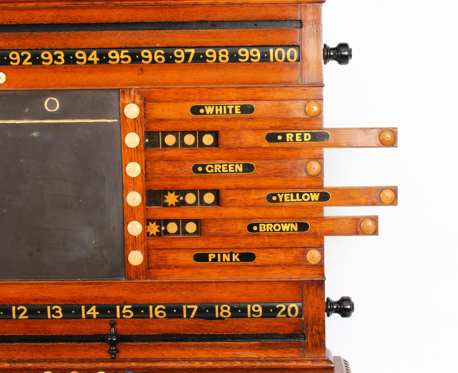 19th Century Victorian Thurston Billiard Snooker and Life Pool Scoreboard 1