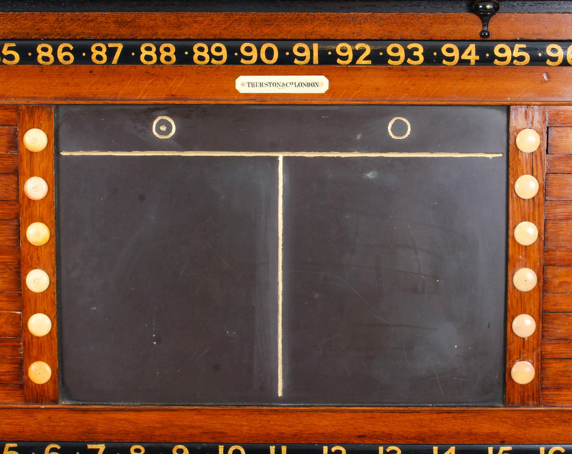 English 19th Century Victorian Thurston Billiard Snooker and Life Pool Scoreboard