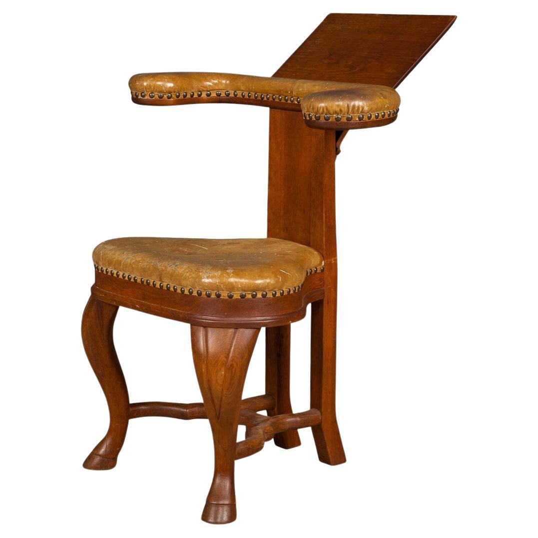 19th Century Victorian Upholstered "Cockfighting" Chair, c.1880 For Sale