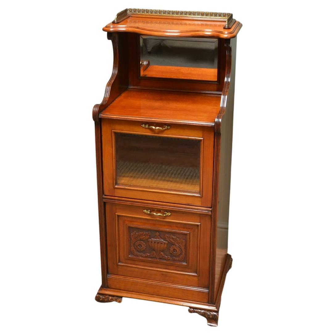 19th Century Victorian Walnut Antique Side Cabinet For Sale