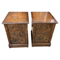 19th Century Victorian Walnut Bedside Tables