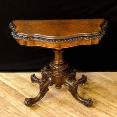 19th Century Victorian Walnut Card Table