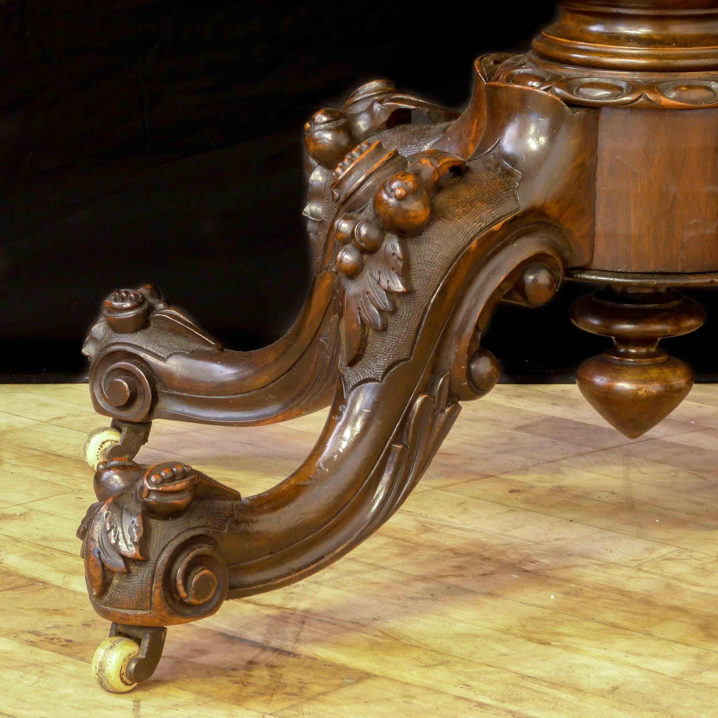 Mid-19th Century 19th Century Victorian Walnut Card Table For Sale