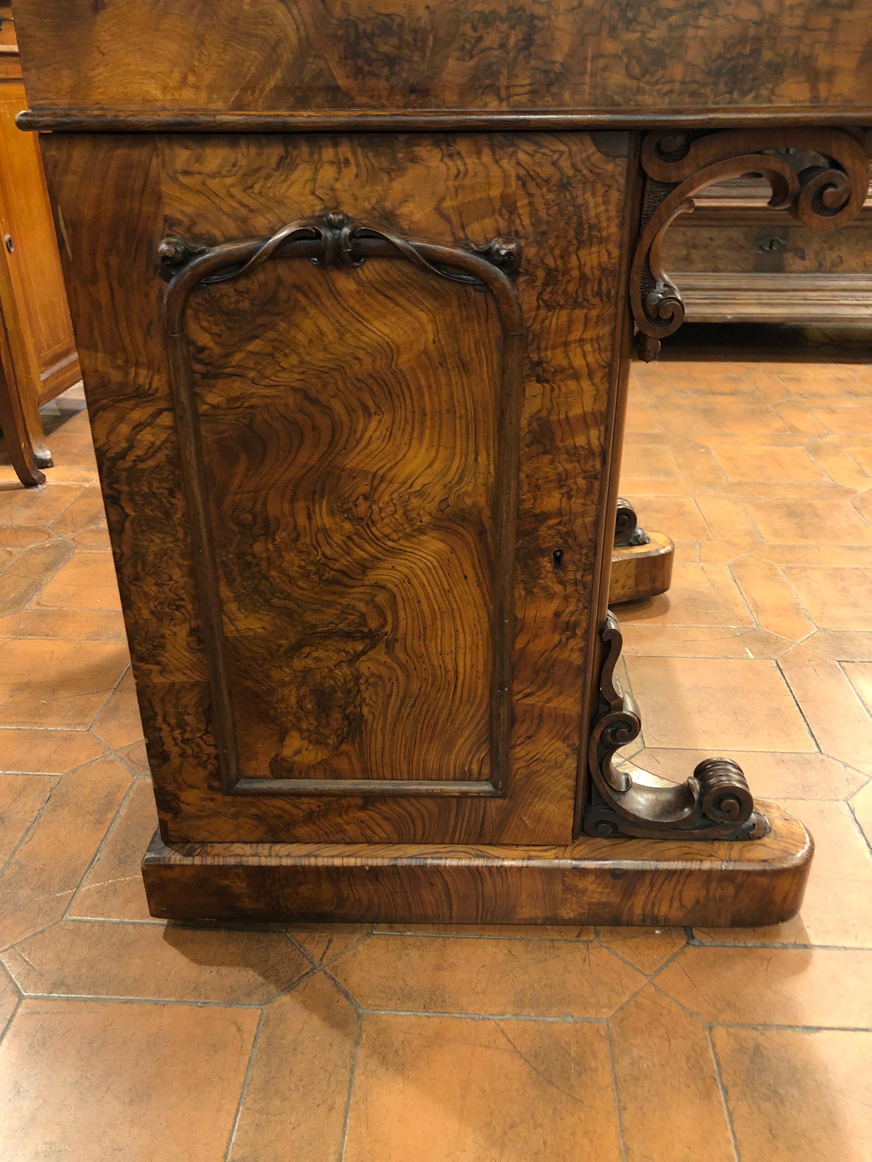 19th Century Victorian Walnut Davenport Desk 2