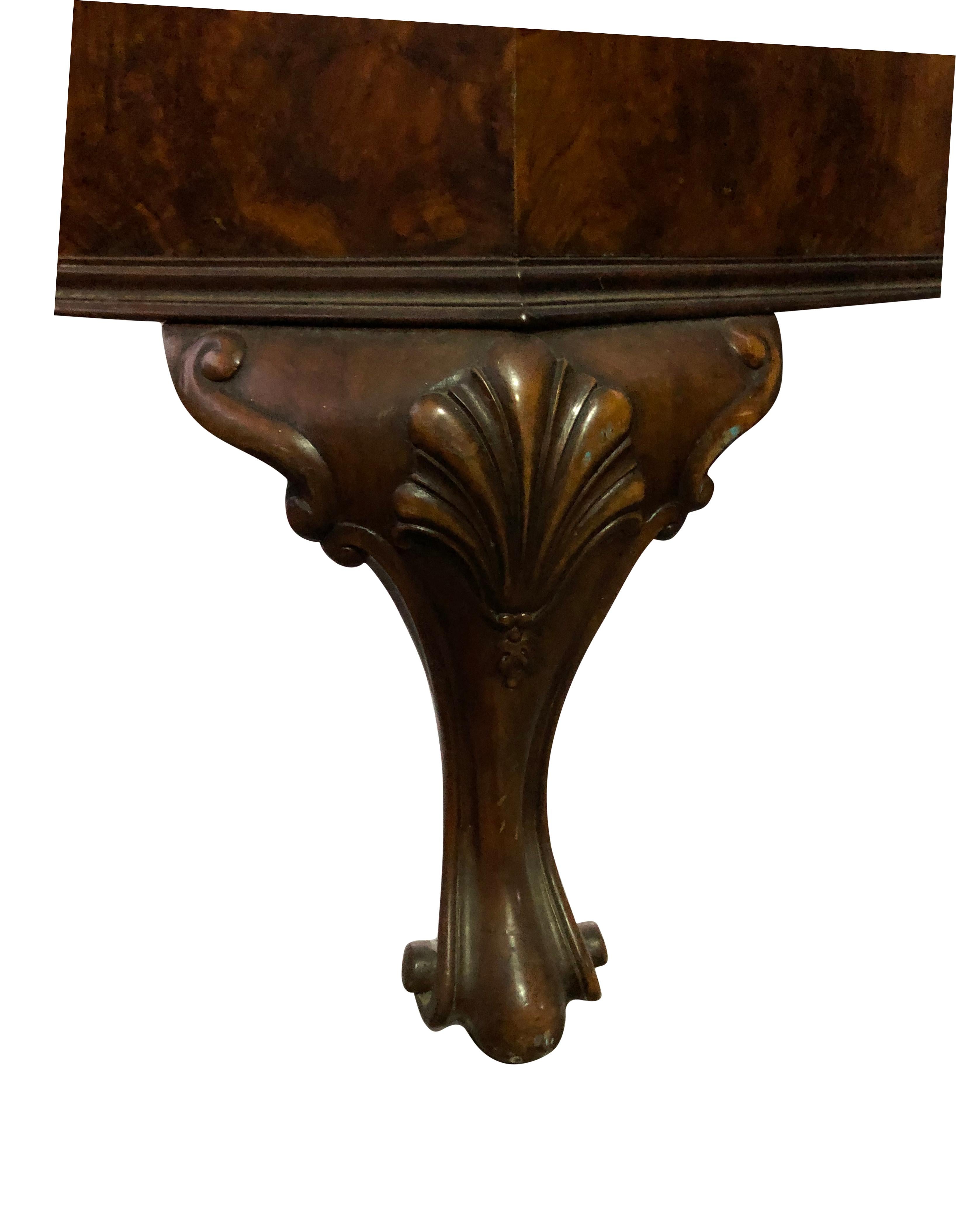 19th Century Victorian Walnut Desk with Leather Top 11