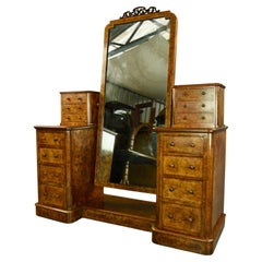 19th century Victorian walnut dressing table 