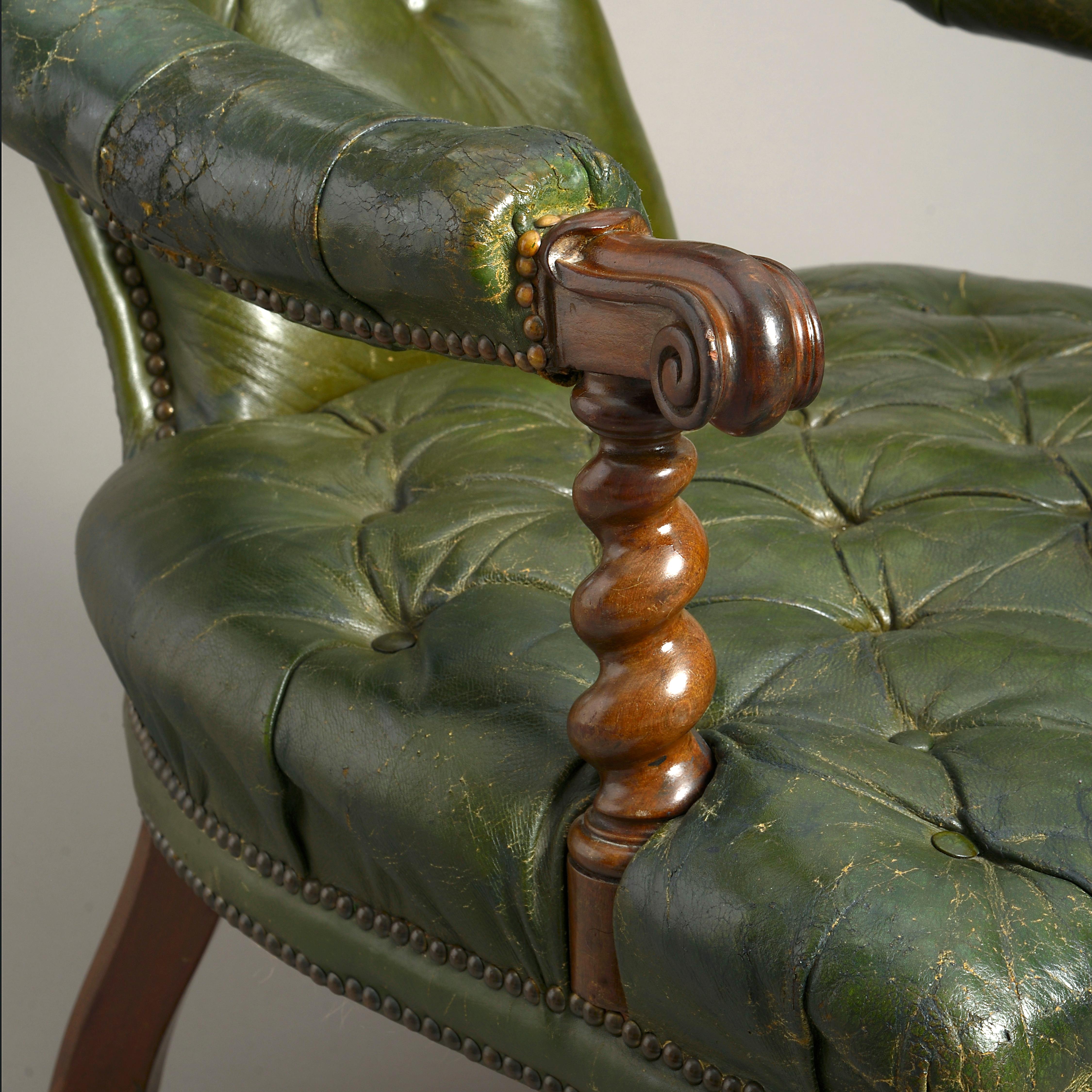 green antique chair