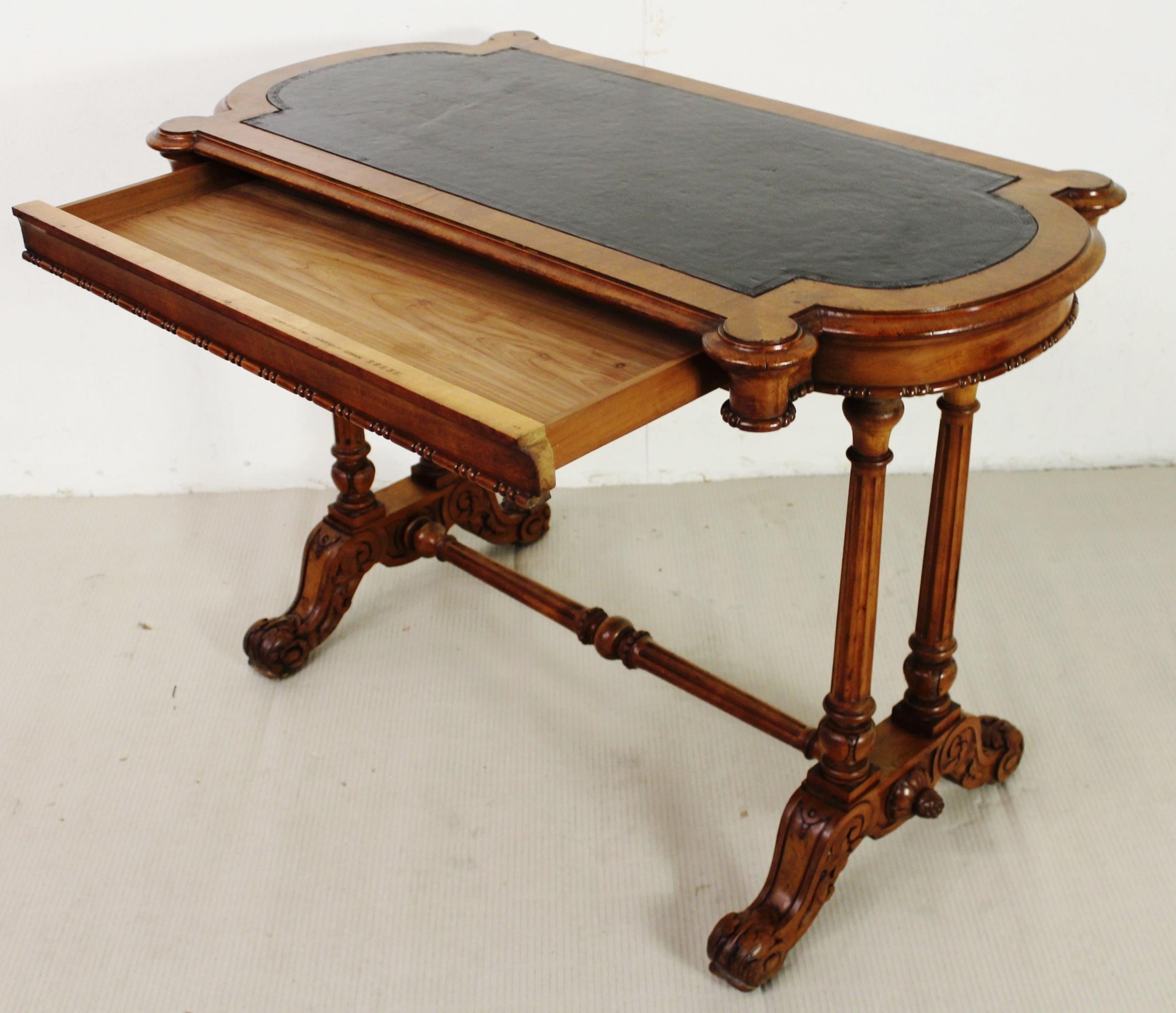 19th Century Victorian Walnut Library Table For Sale 12