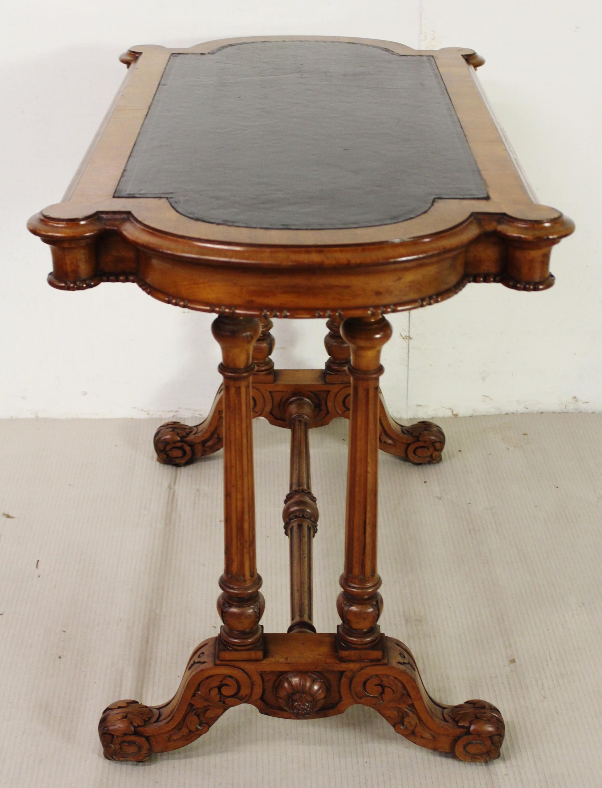 19th Century Victorian Walnut Library Table For Sale 13