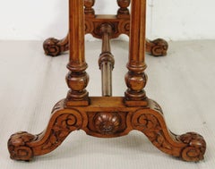 19th Century Victorian Walnut Library Table