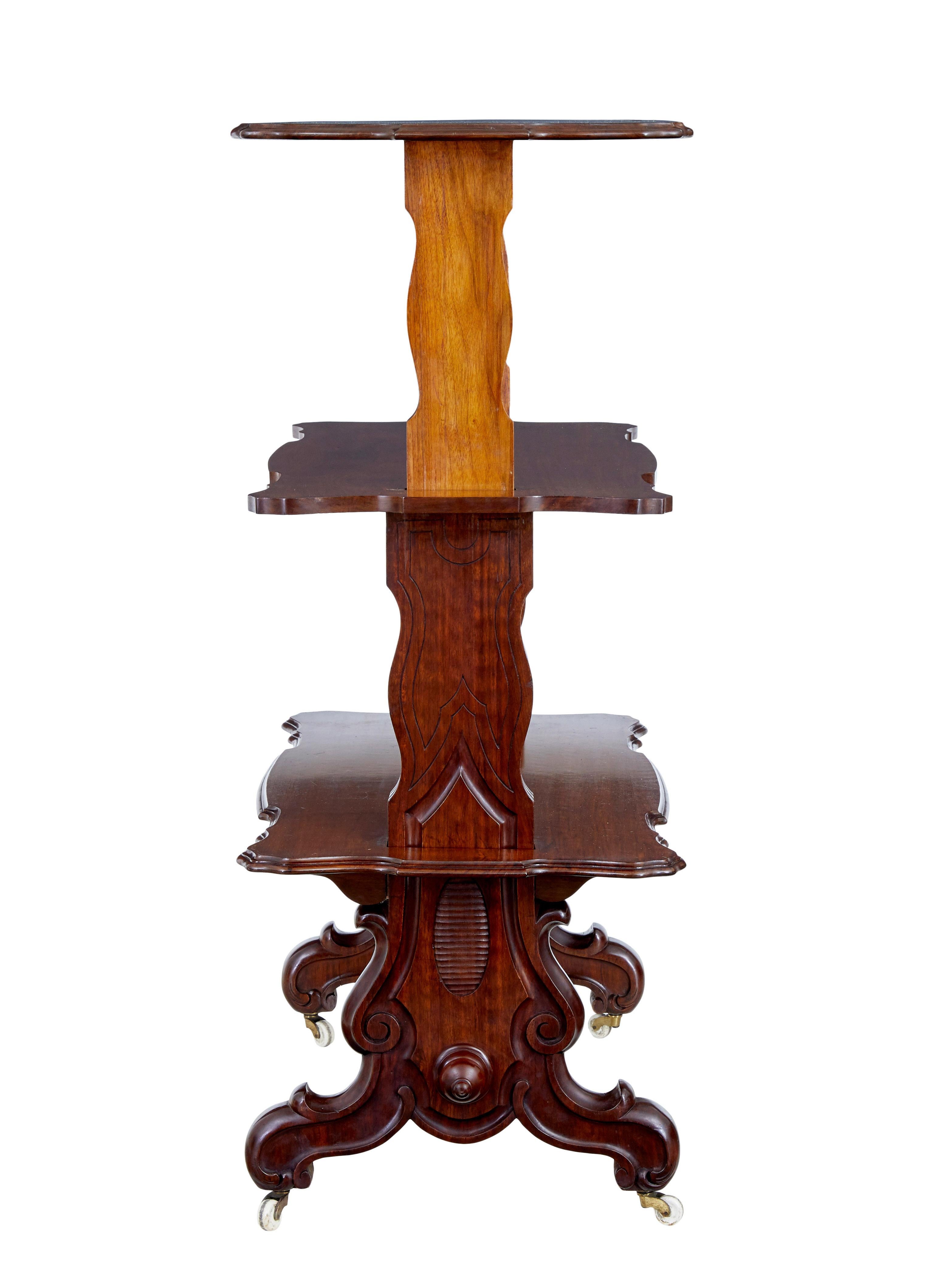 Late Victorian 19th century Victorian walnut metamorphic dumb waiter For Sale
