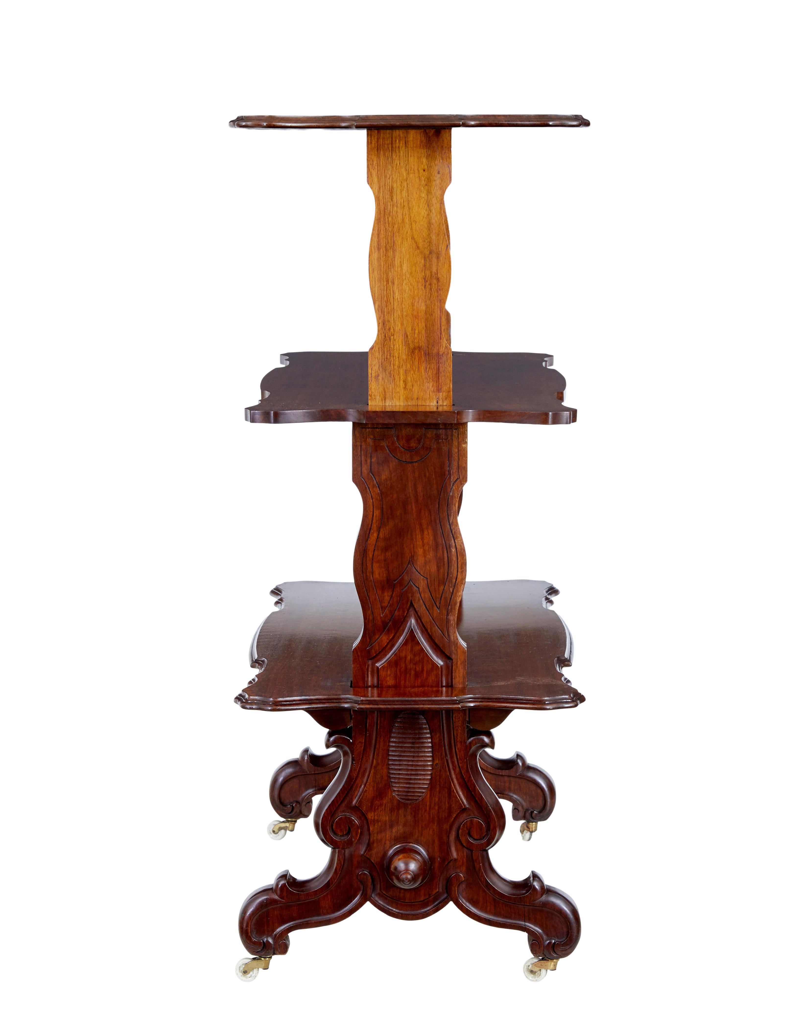 Swedish 19th century Victorian walnut metamorphic dumb waiter For Sale