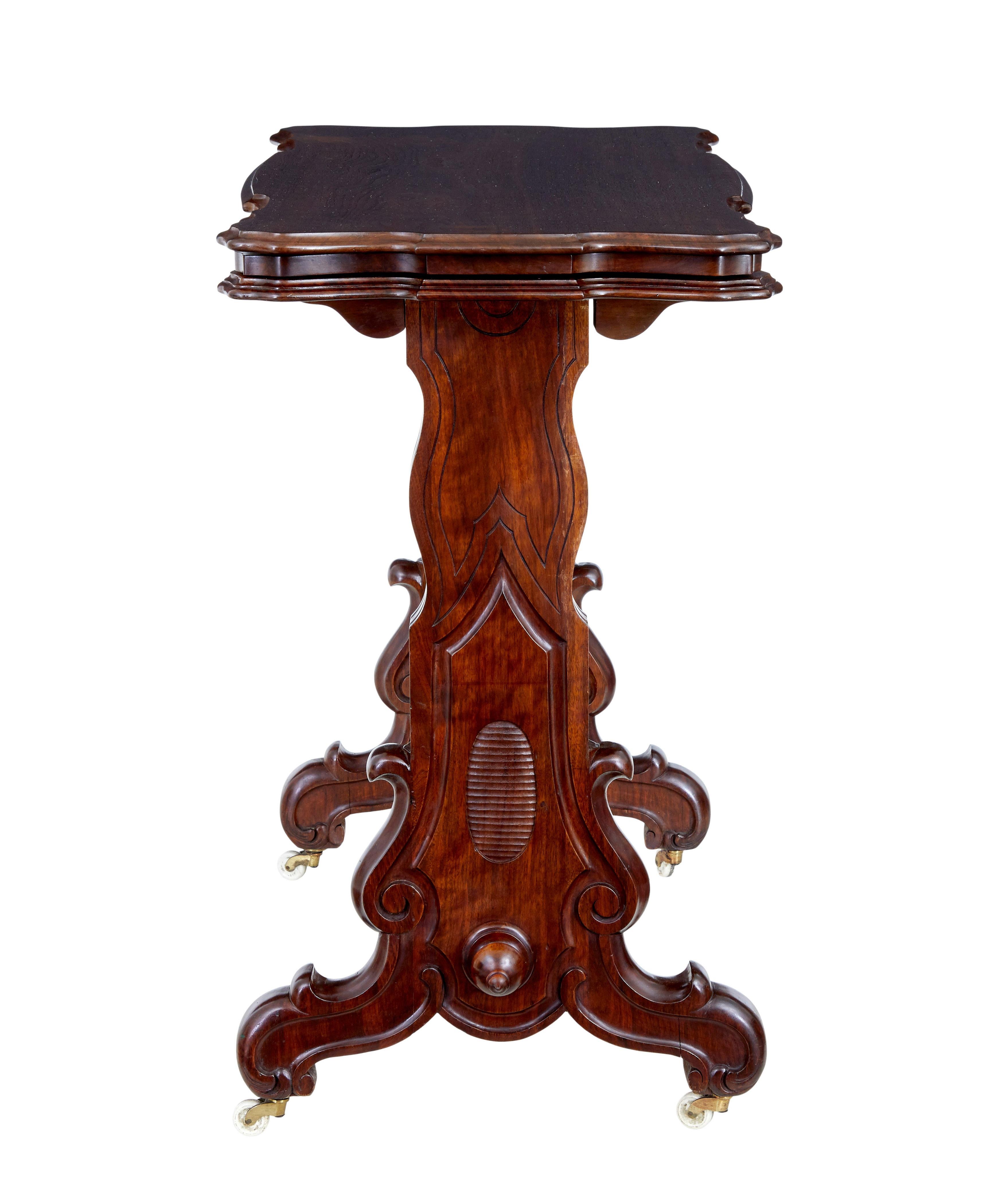 Carved 19th century Victorian walnut metamorphic dumb waiter For Sale