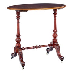 19th Century Victorian Walnut Oval Occasional Table